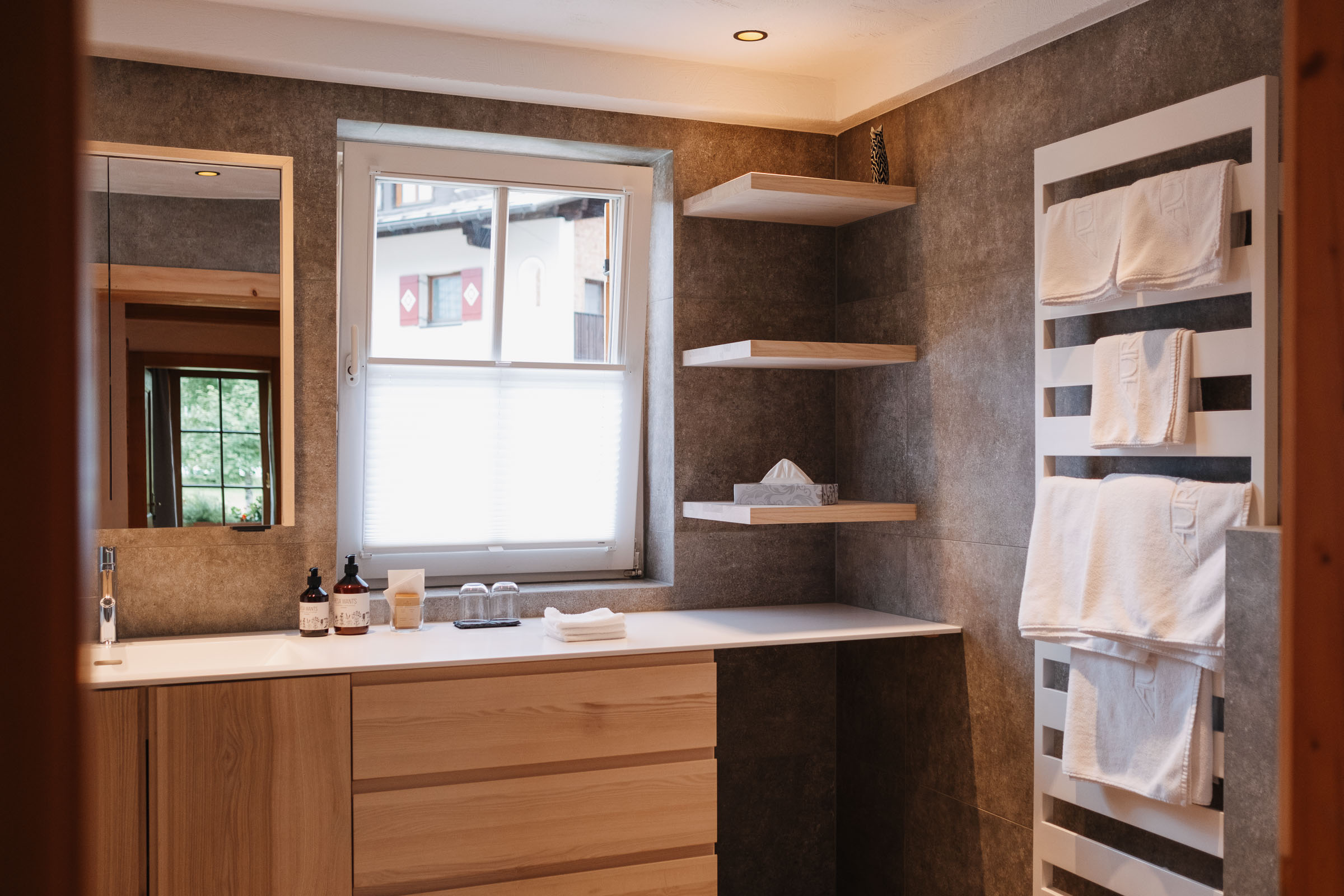 Badezimmer im Hotel Aurora Lech
